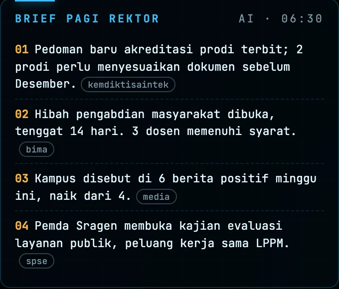JijiRadar morning brief panel